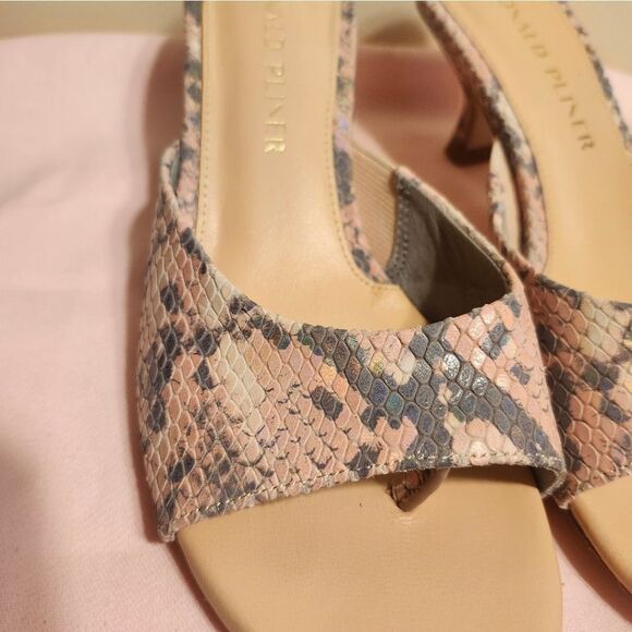 Donald J Pliner "Luis" Peach Python Print Leather Slide Sandals Sz.6 Ret.$235 - Picture 7 of 9